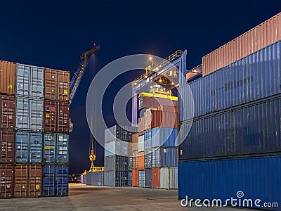 Cargo port in Hong Kong Editorial Stock Photo