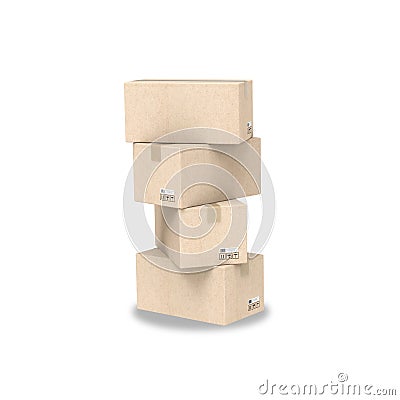 Stack of carton boxes Stock Photo