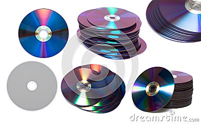 Stack of Cd or DVD roms Stock Photo