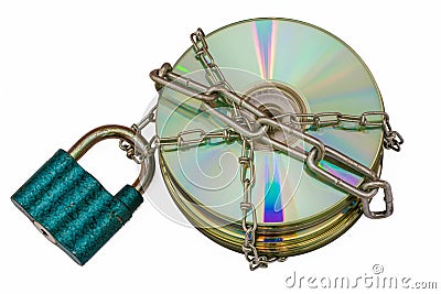 Included disk as a sign of privacy Stock Photo