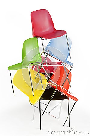 Stack of chairs Stock Photo