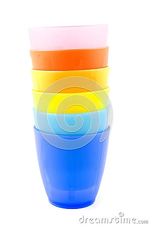 Stack of children cups Stock Photo