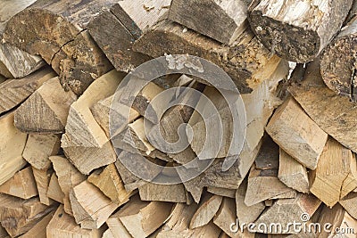 Stack of chipped wood Stock Photo