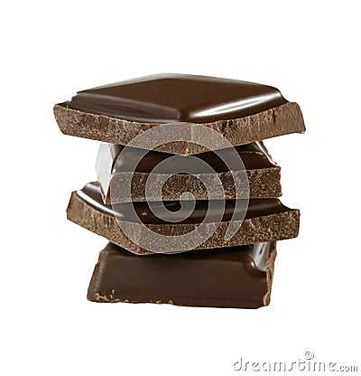 Stack of chocolate pieces Stock Photo