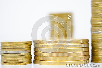 Stack coin in business sucess concept Stock Photo