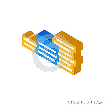 stack coin gold isometric icon vector illustration Vector Illustration