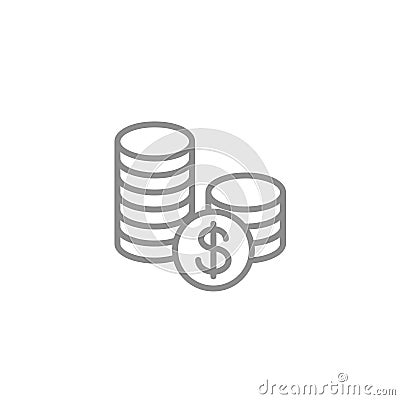 Stack of coins icon. Business and finance vector. Vector Illustration