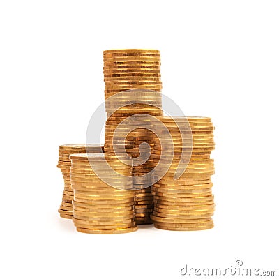 Stack of coins isolated Stock Photo