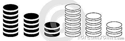 Stack of coins set Vector Illustration