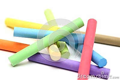 Stack of color chalk sticks Stock Photo