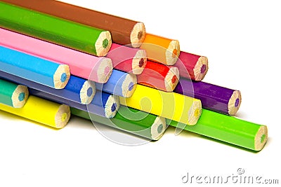Stack of Colored Pencil Stock Photo