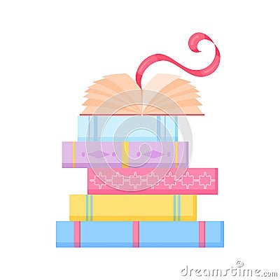 Stack of colorful books Vector Illustration