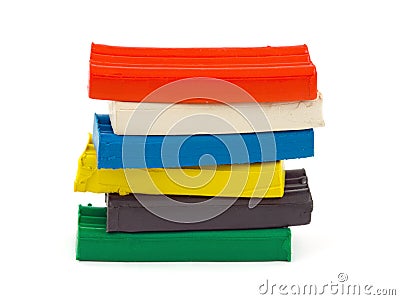 Stack of colorful clay Stock Photo
