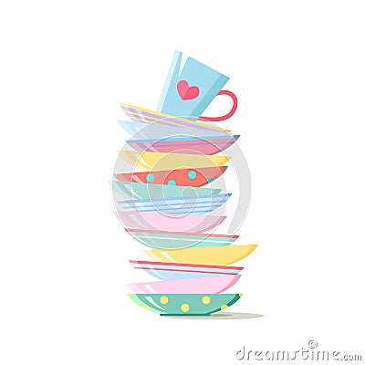 Stack of colorful coffee cups Vector Illustration