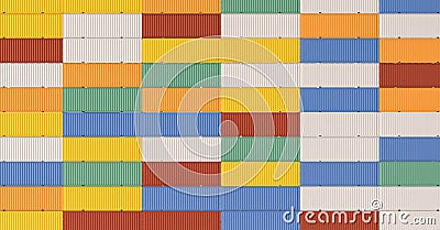 Stack of colorful container background texture Stock Photo