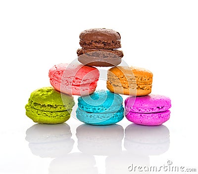 Stack of colorful macarons Stock Photo