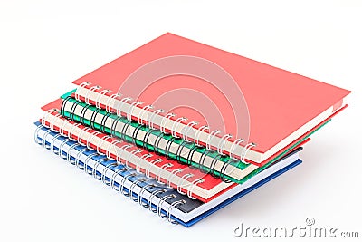 Stack of colorful notebooks. Stock Photo