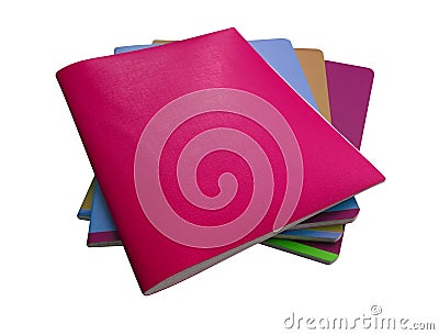 Notebooks isolated - colorful Stock Photo