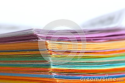 Stack of colorful papers Stock Photo