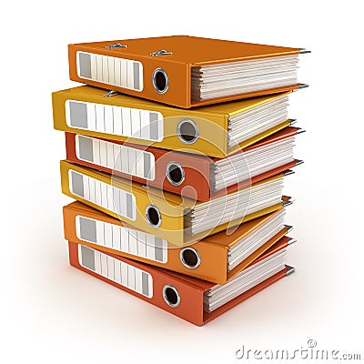 Stack of colorful ring binders Stock Photo