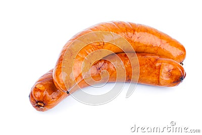 Stack of cooked sausages Stock Photo