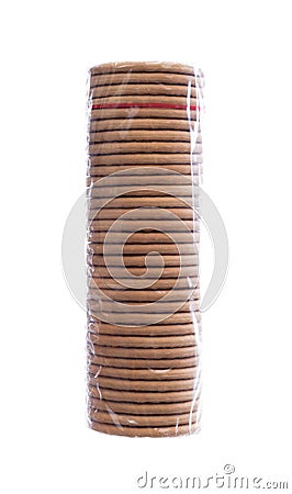 Stack of cookies isolated Stock Photo