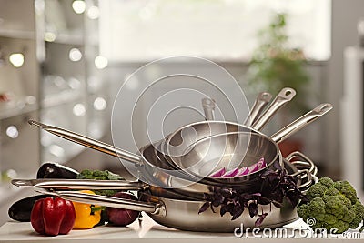 Kitchen utensils shop advertisement cooking Stock Photo