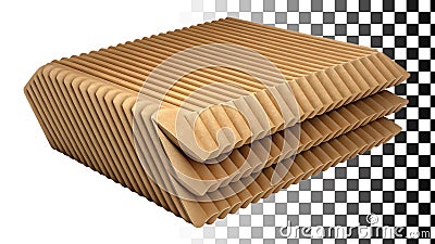 Stack corrugated cardboard sheets layers packaging material shipping png transparent image Generative AI Stock Photo