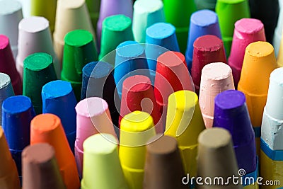 Stack of crayon Stock Photo