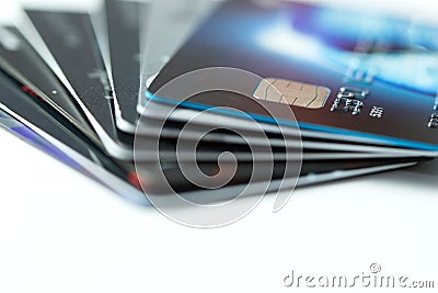 Stack of credit cards Stock Photo