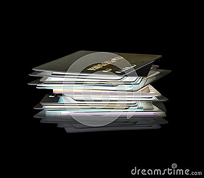 Stack of credit cards Stock Photo