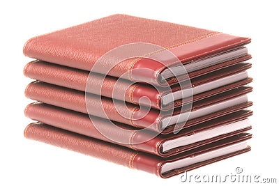 Stack of Diaries Isolated Stock Photo