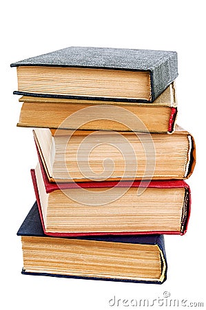 Stack of different books on white Stock Photo