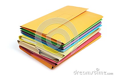 Stack of Document Folders Stock Photo