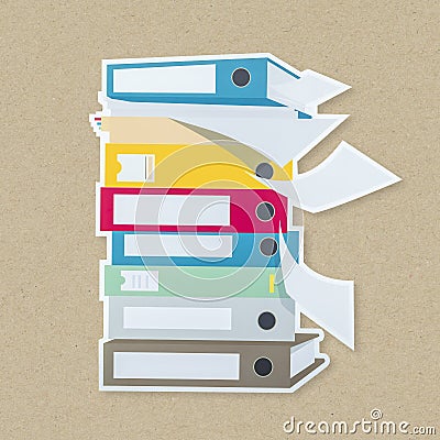 Stack of document folders icon isolated Stock Photo