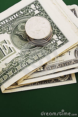 Stack of Dollar Bills Stock Photo