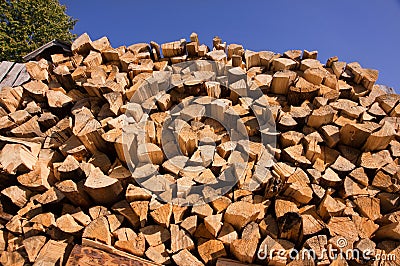 Stack of fire wood Stock Photo