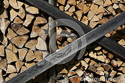 Stack firewood Stock Photo