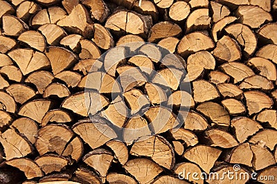 Stack of firewood Stock Photo