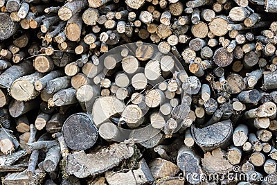 Stack of firewood wood logs Stock Photo