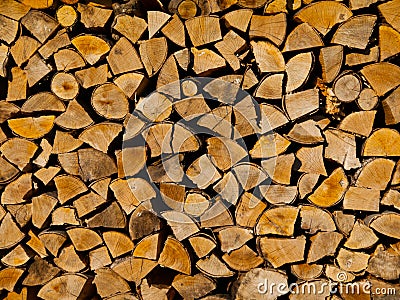 Stack of firewood Stock Photo