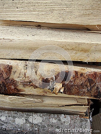 Stack of firewood, wood logs texture background.Pile of chopped fire wood prepared for winter Stock Photo