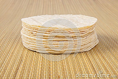 Stack Of Flour Tortillas Stock Photo