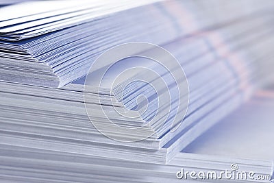 Stack of flyers Stock Photo