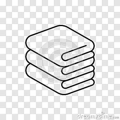 Stack of folded bath towels or napkins line icon Vector Illustration