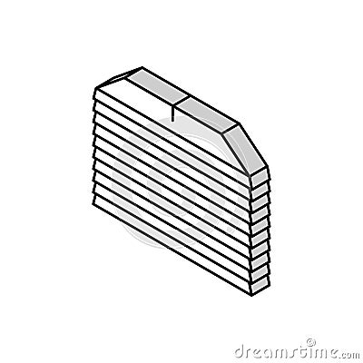 stack folded paper towels isometric icon vector illustration Vector Illustration