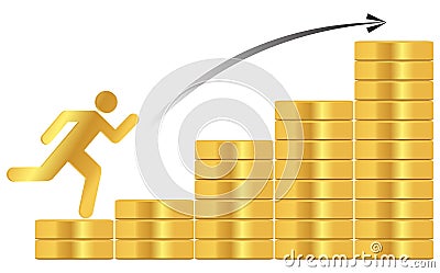 Stack of gold coins Vector Illustration