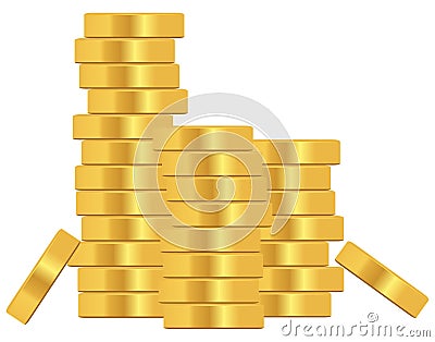 Stack of gold coins Vector Illustration