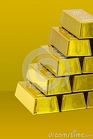 Stack of golden bars asFinancial concepts Stock Photo