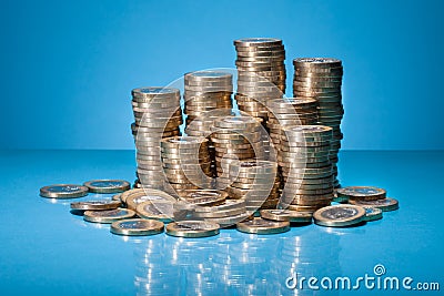 Stack Of Golden Coin Stock Photo